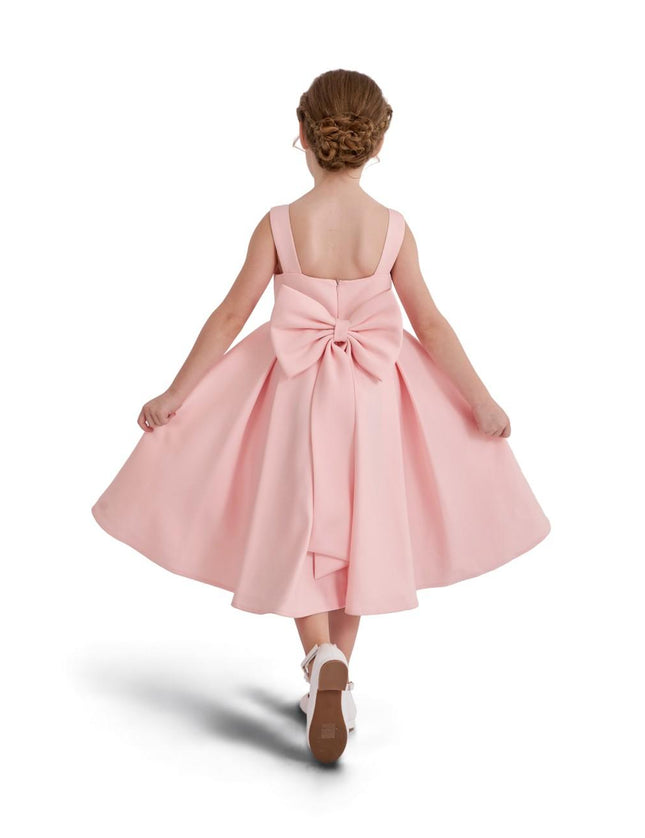 kids atelier tulleen Pink Satin Bow-Back Dress