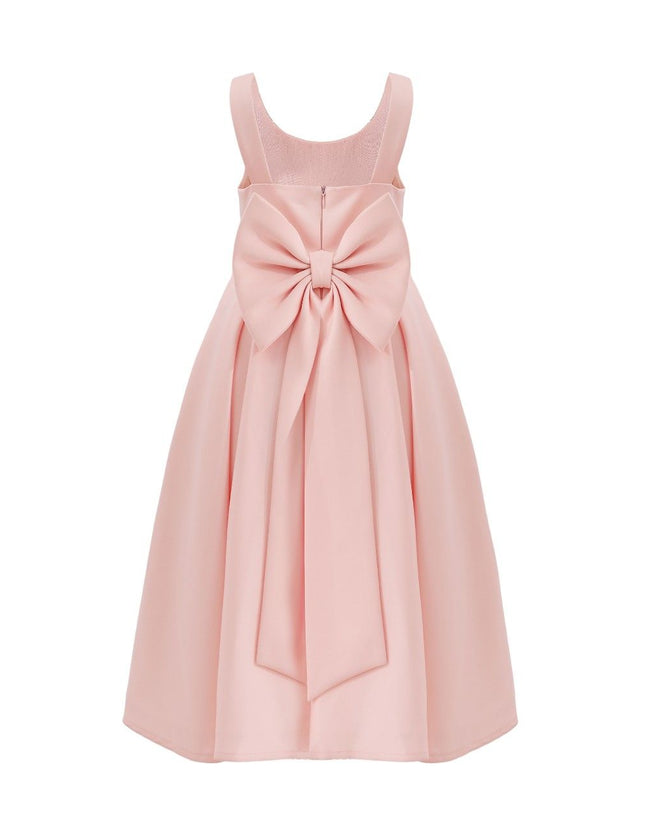 kids atelier tulleen Pink Satin Bow-Back Dress
