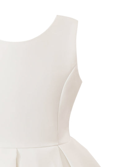 kids atelier tulleen White Satin Bow-Back Dress