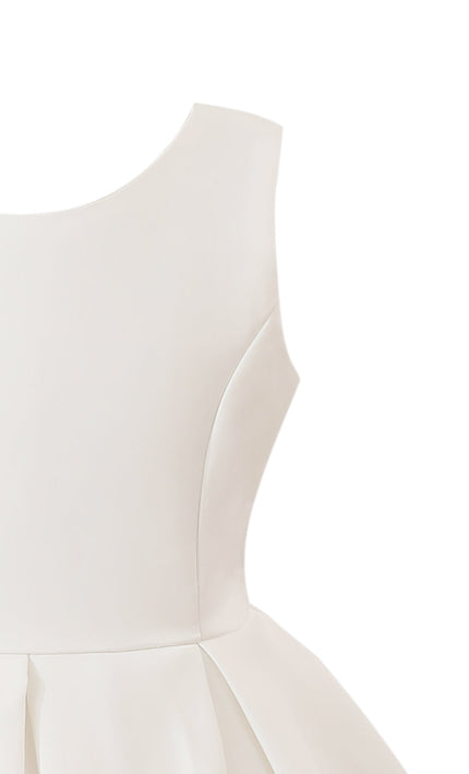 kids atelier tulleen White Satin Bow-Back Dress
