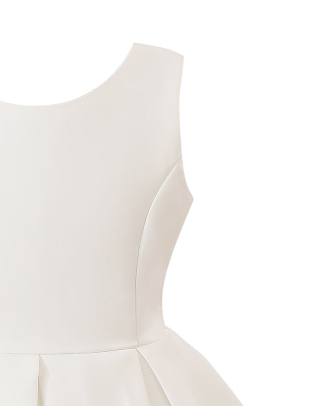 kids atelier tulleen White Satin Bow-Back Dress