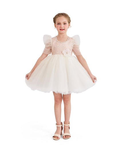 tulleen Pink Oaklyn Sequin Tulle Occasion Dress