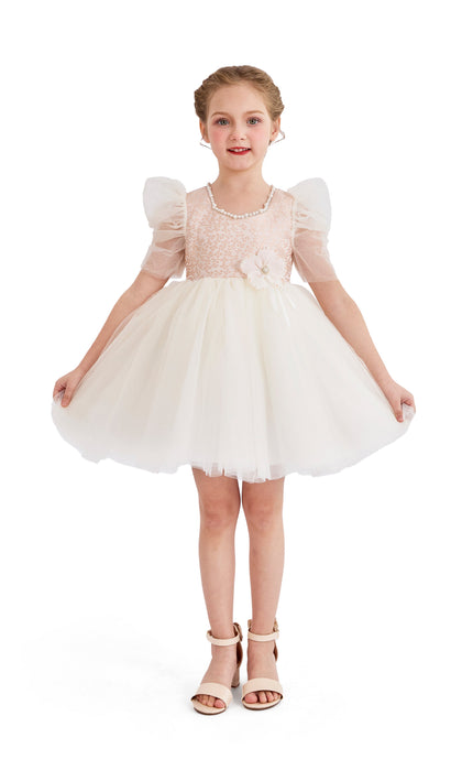 tulleen Pink Oaklyn Sequin Tulle Occasion Dress