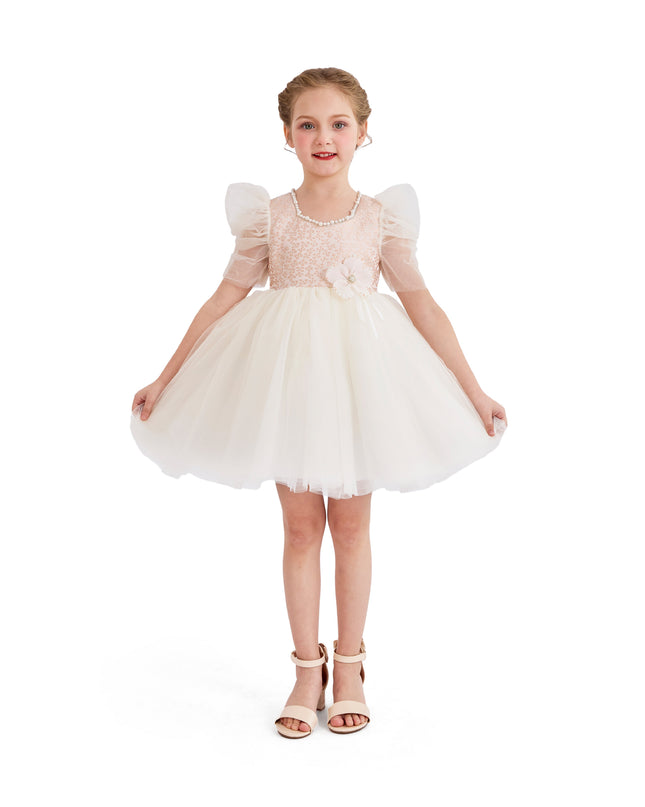 tulleen Pink Oaklyn Sequin Tulle Occasion Dress