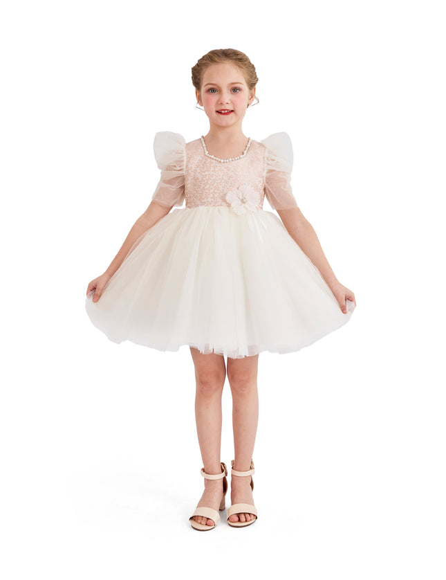 tulleen Pink Oaklyn Sequin Tulle Occasion Dress