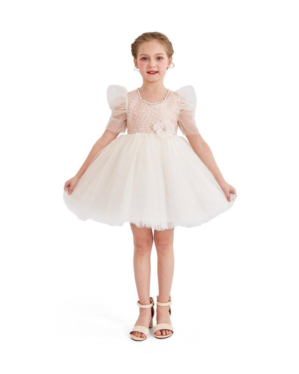 kids atelier tulleen Pink Sequin Tulle Occasion Dress