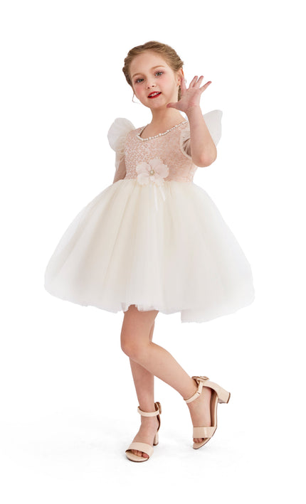 tulleen Pink Oaklyn Sequin Tulle Occasion Dress