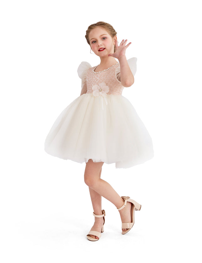 tulleen Pink Oaklyn Sequin Tulle Occasion Dress