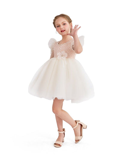 kids atelier tulleen Pink Sequin Tulle Occasion Dress