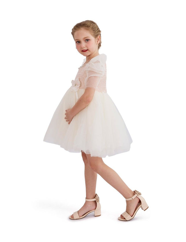 kids atelier tulleen Pink Sequin Tulle Occasion Dress
