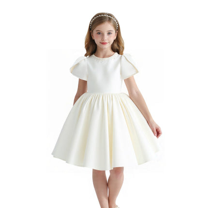 kids atelier tulleen Ivory Pearl-Accented Occasion Dress