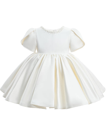 kids atelier tulleen Ivory Pearl-Accented Occasion Dress