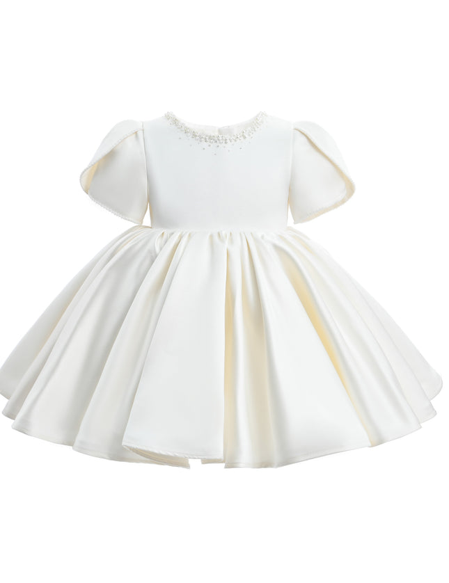 kids atelier tulleen Ivory Pearl-Accented Occasion Dress