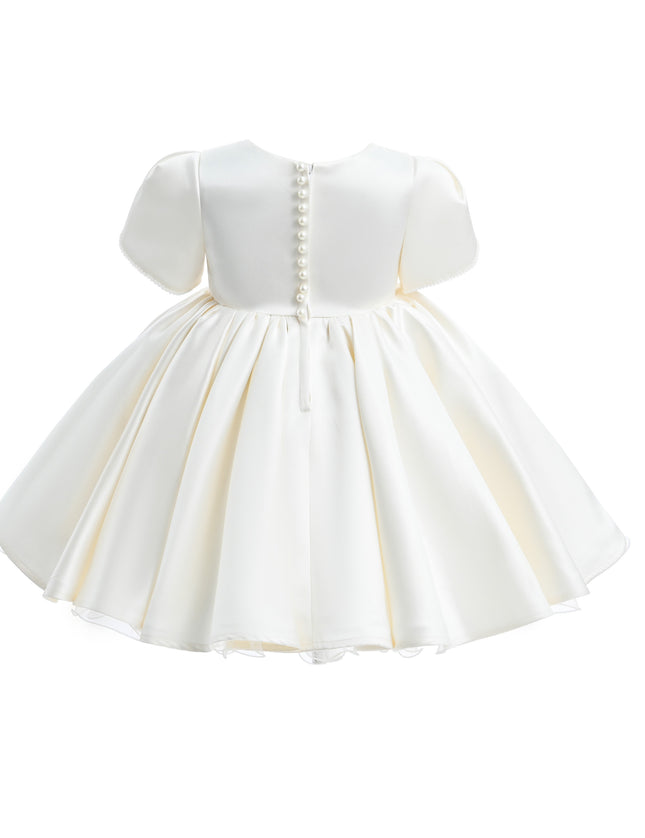 kids atelier tulleen Ivory Pearl-Accented Occasion Dress