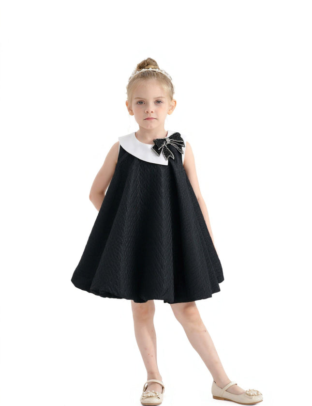 kids atelier tulleen Black Textured Party Dress