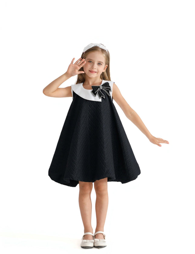 kids atelier tulleen Black Textured Party Dress