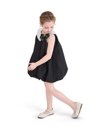 kids atelier tulleen Black Bow-Embellishment Dress