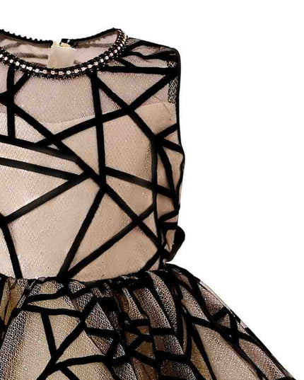 kids atelier tulleen Beige Pearl-Trim Ribbon Dress