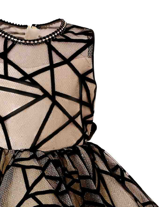 kids atelier tulleen Beige Pearl-Trim Ribbon Dress