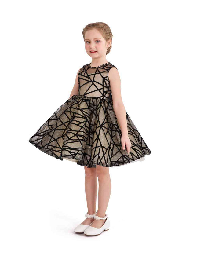 kids atelier tulleen Beige Pearl-Trim Ribbon Dress