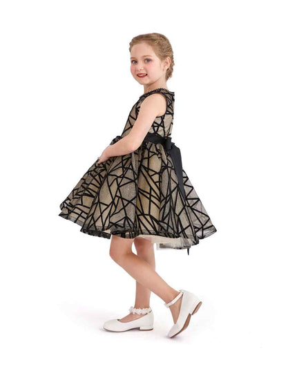 kids atelier tulleen Beige Pearl-Trim Ribbon Dress