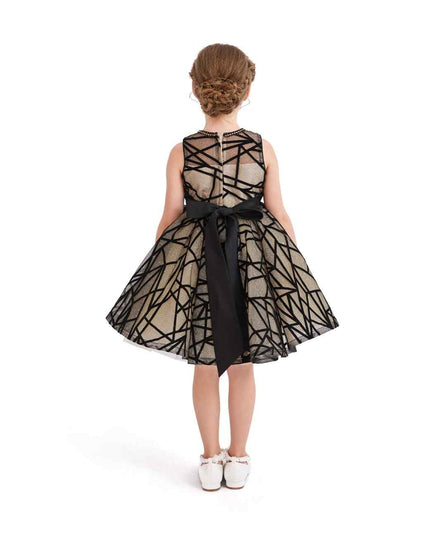 kids atelier tulleen Beige Pearl-Trim Ribbon Dress