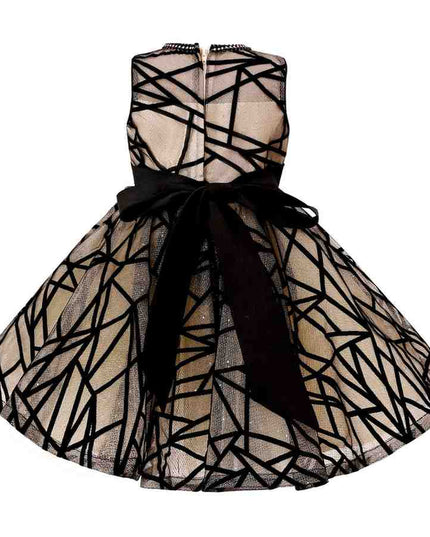 kids atelier tulleen Beige Pearl-Trim Ribbon Dress