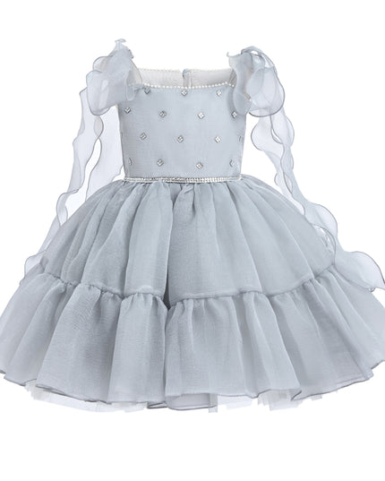 kids atelier tulleen Silver Sparkle Tiered Dress