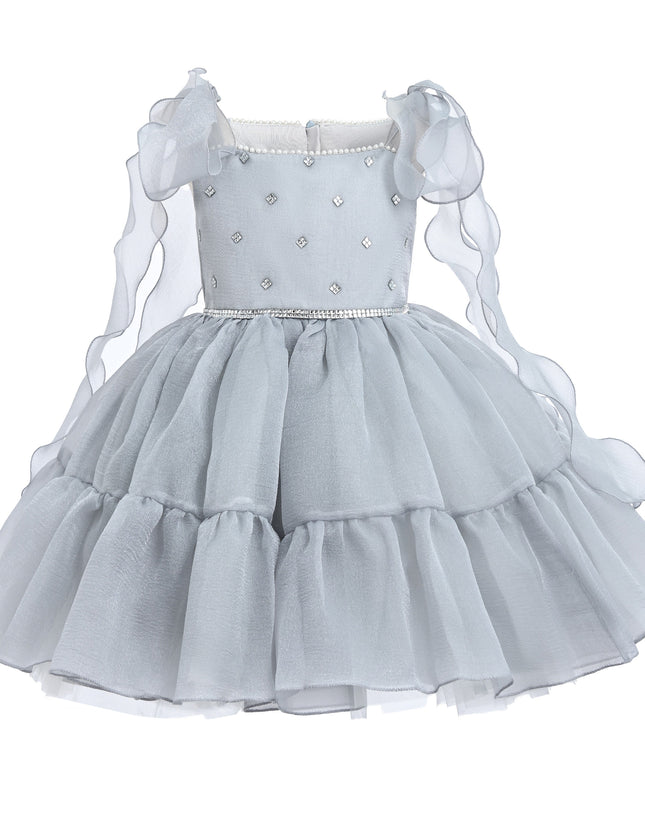 kids atelier tulleen Silver Sparkle Tiered Dress