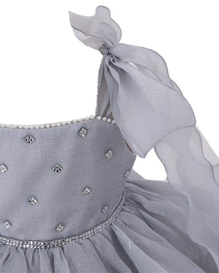 kids atelier tulleen Light Gray Ruffled Party Dress