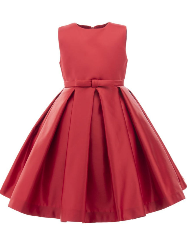 kidsatelier-tulleen-TH-2102-Red-pleated-satin-dress
