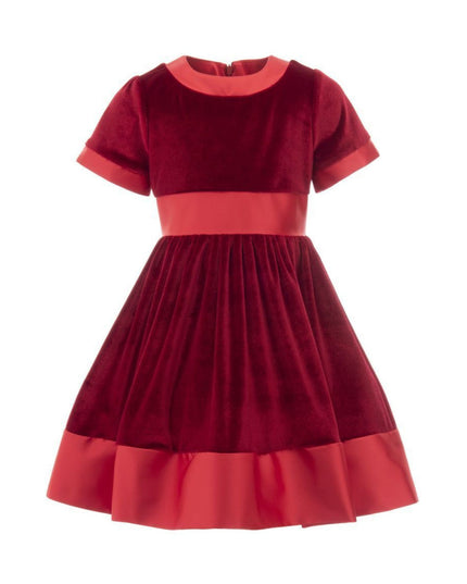 kidsatelier-tulleen-TH-2103-Red-velvet-satin-dress