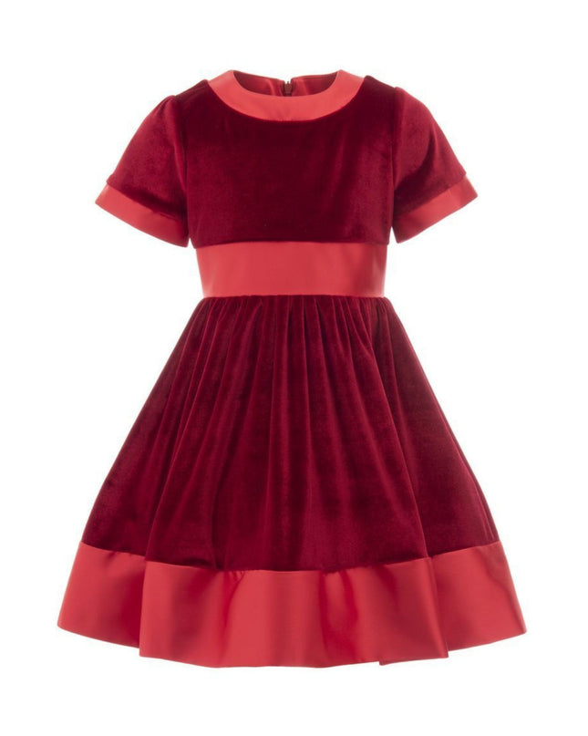 kidsatelier-tulleen-TH-2103-Red-velvet-satin-dress