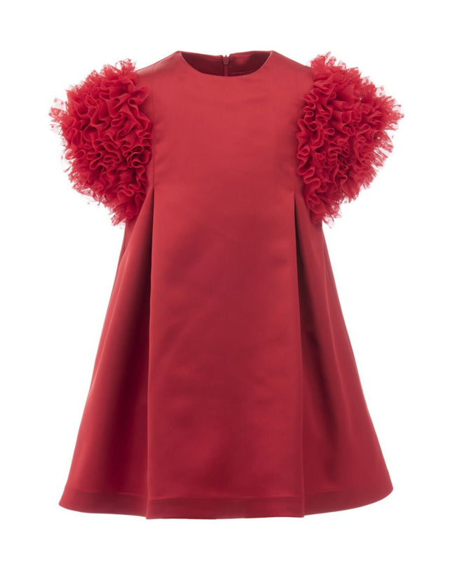 kidsatelier-tulleen-TH-2109-Red-tulleen-red-ruffle-sleeve-dress-th-2109-red