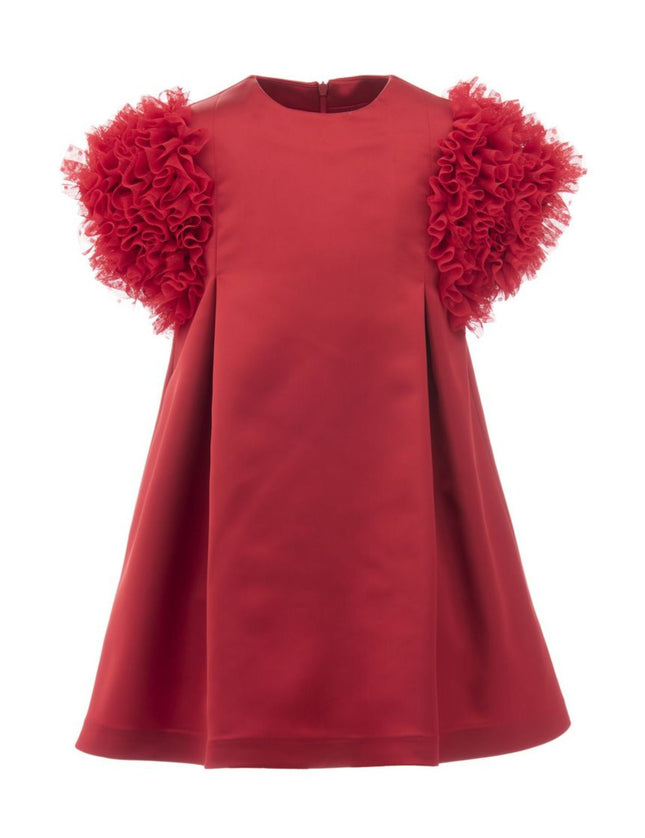 kidsatelier-tulleen-TH-2109-Red-tulleen-red-ruffle-sleeve-dress-th-2109-red