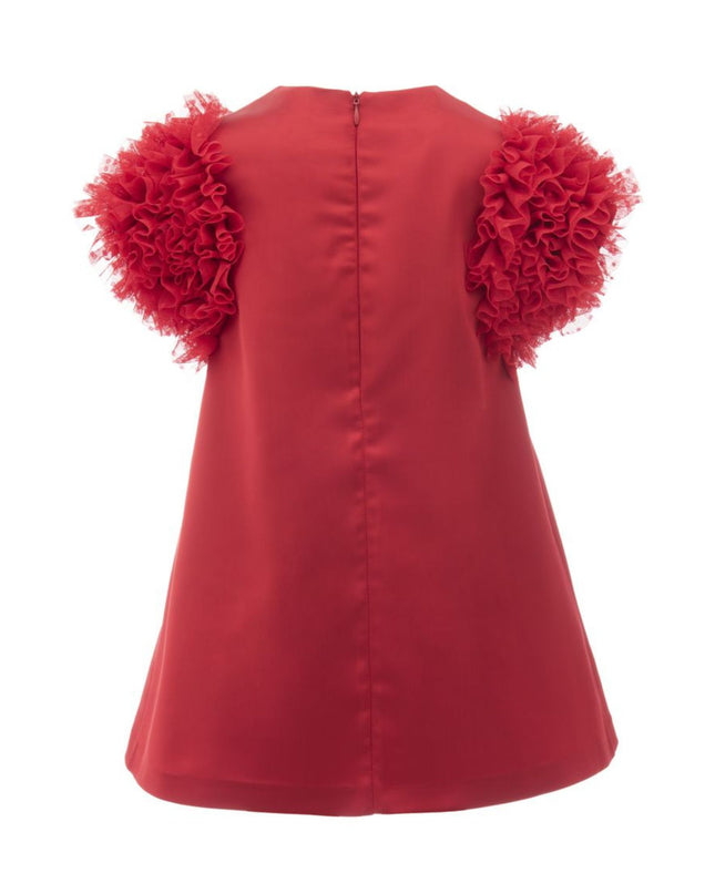 kidsatelier-tulleen-TH-2109-Red-tulleen-red-ruffle-sleeve-dress-th-2109-red