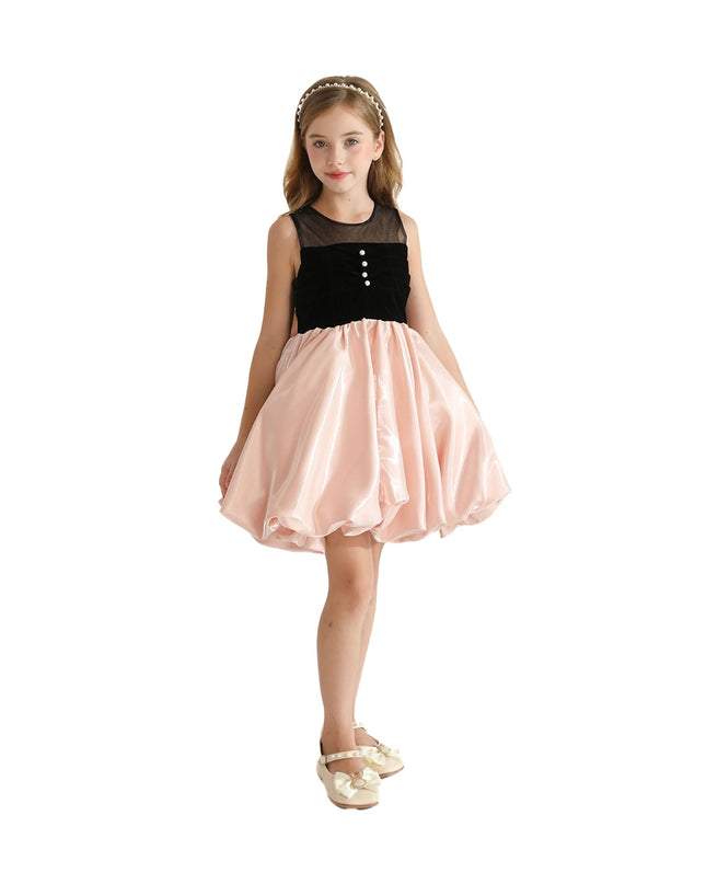 kidsatelier-tulleen-TH3620-pink-black-piazza-sleeveless-dress
