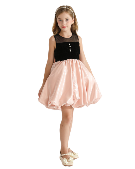 kidsatelier-tulleen-Pink-Black-Piazza-Sleeveless-Dress