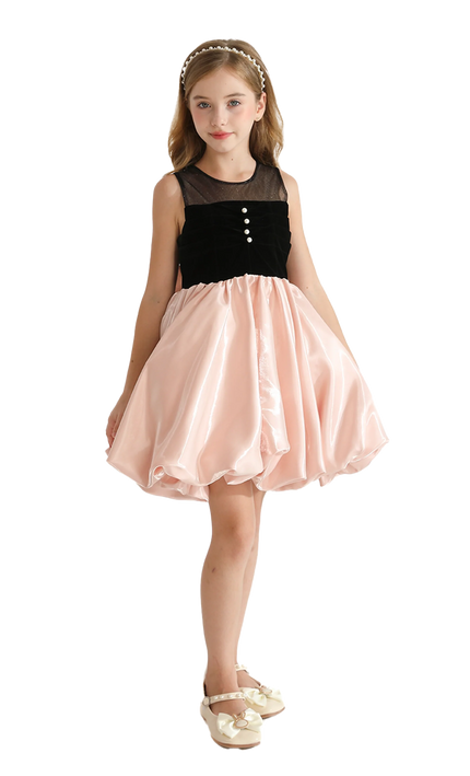 kidsatelier-tulleen-Pink-Black-Piazza-Sleeveless-Dress