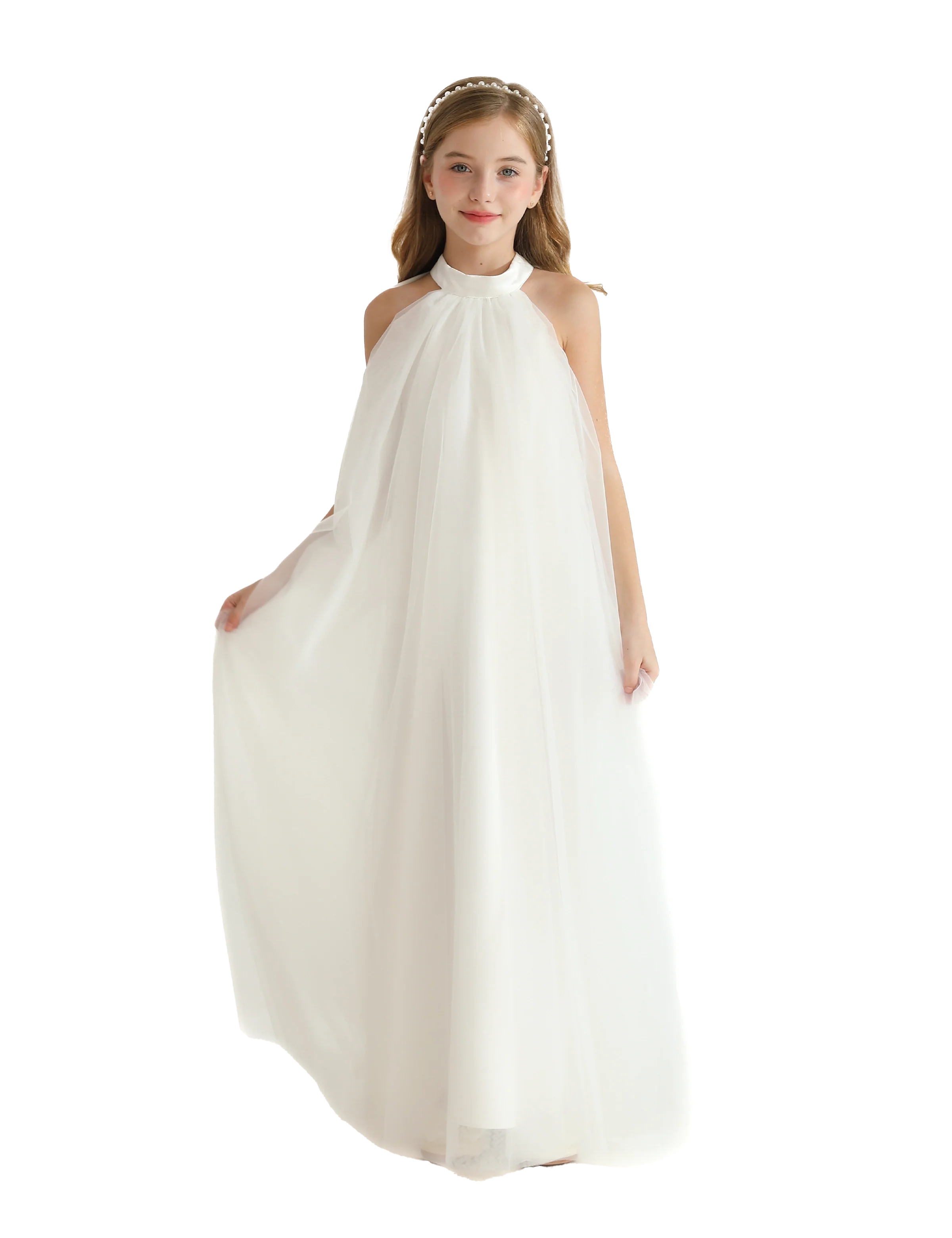 Tulleen White Sleeveless Ocala Dress