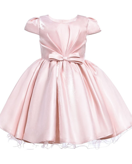 kidsatelier-tulleen-THG2350-Pink-bow-short-solera-dress