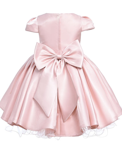 kidsatelier-tulleen-THG2350-Pink-bow-short-solera-dress