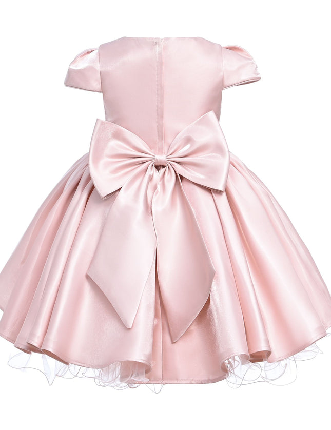 kidsatelier-tulleen-THG2350-Pink-bow-short-solera-dress