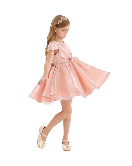 kidsatelier-tulleen-THG2350-Pink-bow-short-solera-dress
