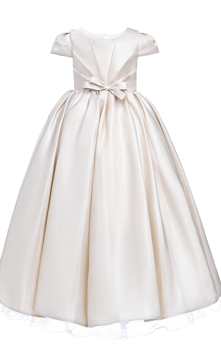 kidsatelier-tulleen-Champagne-Bow-Long-Brea-Dress