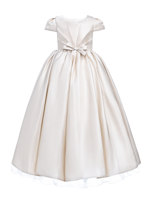 kidsatelier-tulleen-Champagne-Bow-Long-Brea-Dress