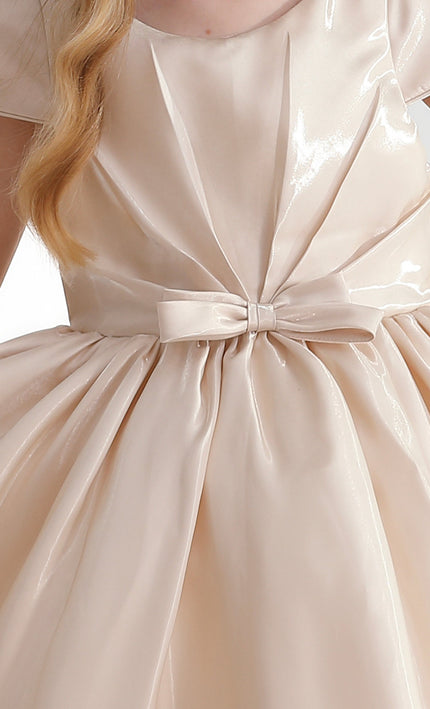 kidsatelier-tulleen-Champagne-Bow-Long-Brea-Dress