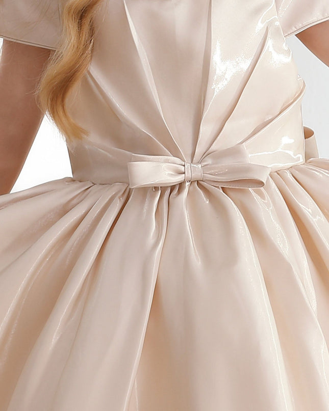 kidsatelier-tulleen-THG2351-Champagne-bow-long-brea-dress