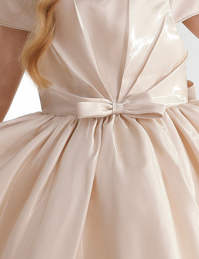 kidsatelier-tulleen-THG2351-Champagne-bow-long-brea-dress