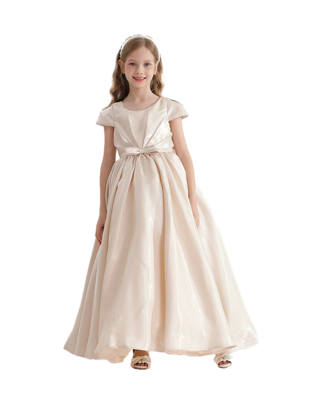 kidsatelier-tulleen-THG2351-Champagne-bow-long-brea-dress